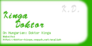 kinga doktor business card